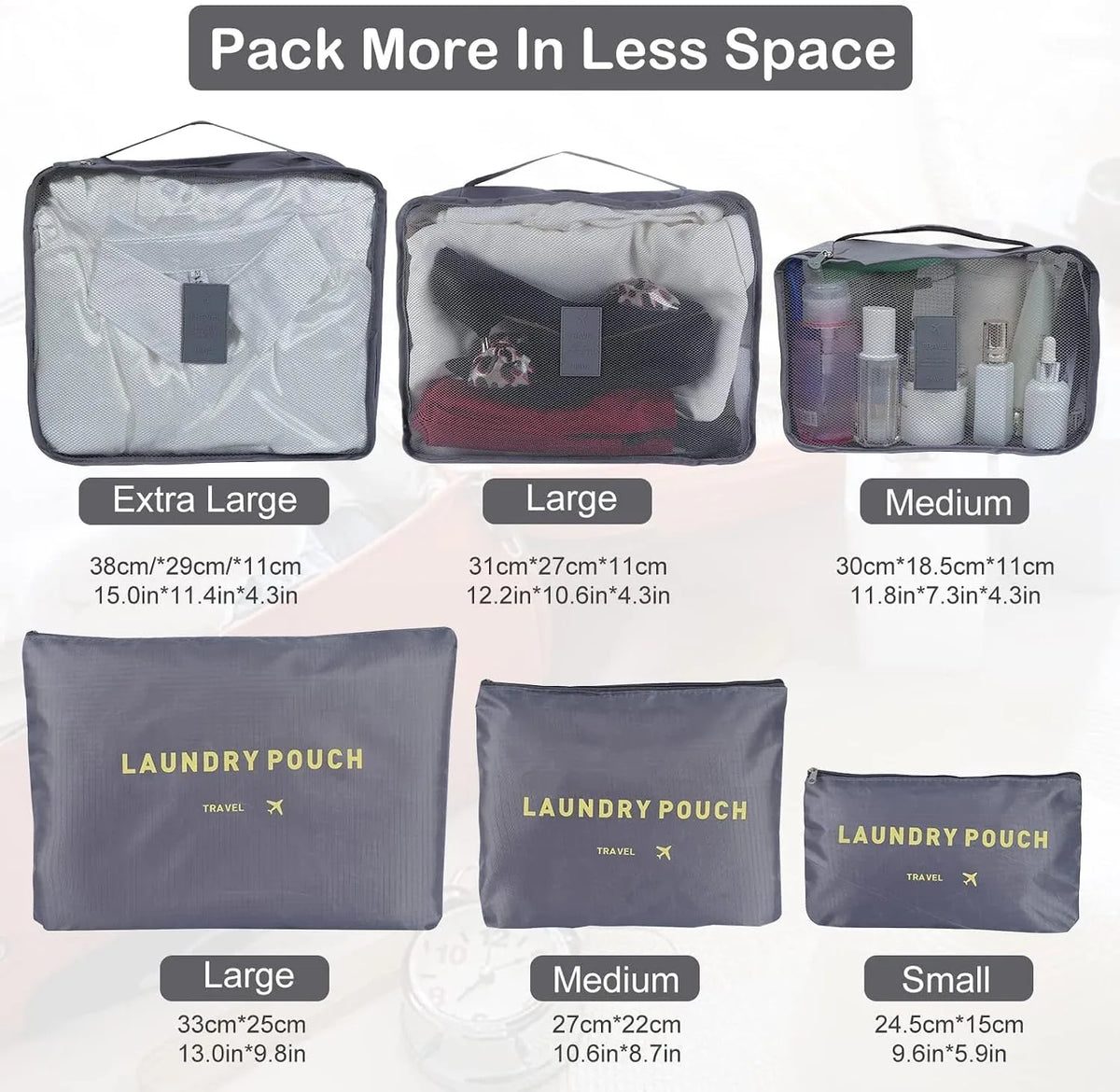 مجموعة حقائب منظمات السفر - Kit Organisateur de Voyage