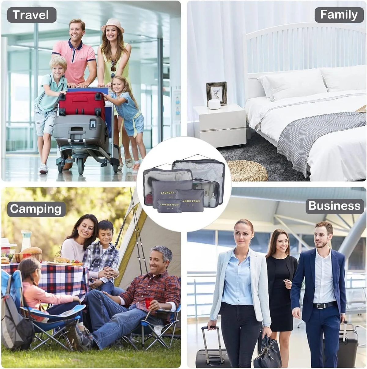 مجموعة حقائب منظمات السفر - Kit Organisateur de Voyage